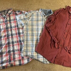 Lot Of Men’s Plaid Button Down Shirts Size XL Eddie Bauer Columbia Multicolor